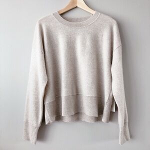 Rachel Zoe cashmere sweater XL NWT oatmeal 2 ply cashmere knit top